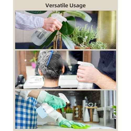 2 Pack Glass Spray Bottles 8 oz, Empty Refillable Containers with Silicone Sleeve Protection, Glass Spray Bottles for Cleaning Solutions, Hair and Plants with Adjustable Nozzles Blue&Grey