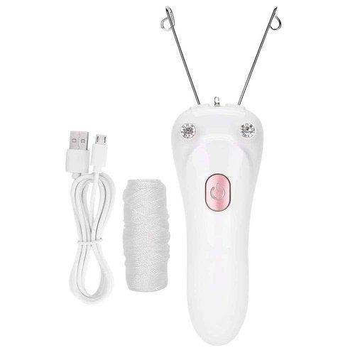 Threading Hair Removal, Hair Remover Electric Face Eyebrow Threading Epilator USB Charging Cotton Thread Depilation Machine Device for Women Girls Ladies ()