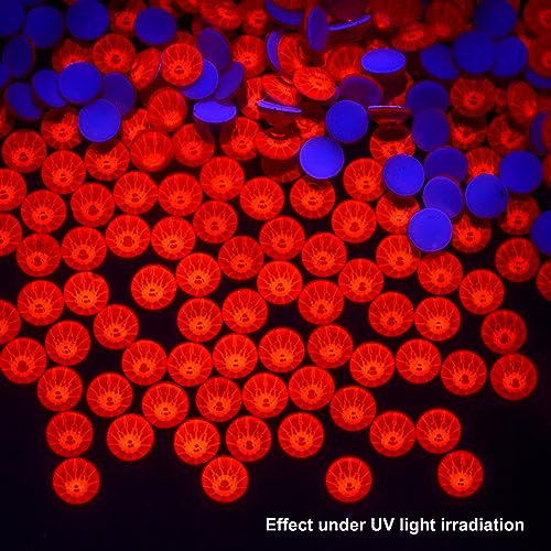 Blinginbox Flatback Glass Rhinestones,Neon Gems 1440pcs Non Hotfix Crystal Rhinestones for Nail Crafts Clothes Tumblers Face Makeup,Rose Neon,SS20