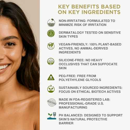 Sensitive Skin Anti-Aging Premium Barrier Serum, BioTech Patented Plant Stem Cell, Astaxanthin, Beta-Glucan, Ceramides, Squalane, Fragrance-Free Hydrating Moistorizing | The New Skin Care by PowerV¢â