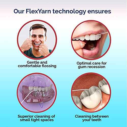 Dental Floss for Bridges and Implants, 12 Packs - Implant Floss Threaders for Bridges with Extra-Thick Proxy Brush for Optimal Dental Care - Bridge and Implant Cleaners by ProxySoft
