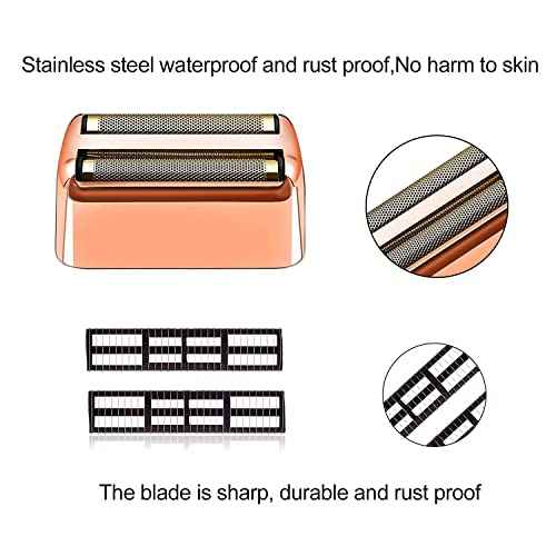 Rose Gold Replacement blades Foil and Cutters Compatible with BaBylissPRO Barberology FXFS2 Shaver foil Replacement Heads(2 pack £©