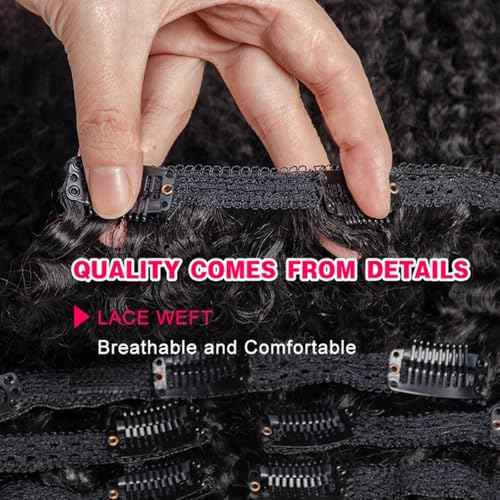 Burmese Curly Clip in Hair Extensions Human Hair 3C4A Lace Clip in Human Hair Extensions 2 Pack 240g 14pcs Spirally Curly Classic Clips Ins Real Human Hair Extension Full Head For Black Women 16 Inch