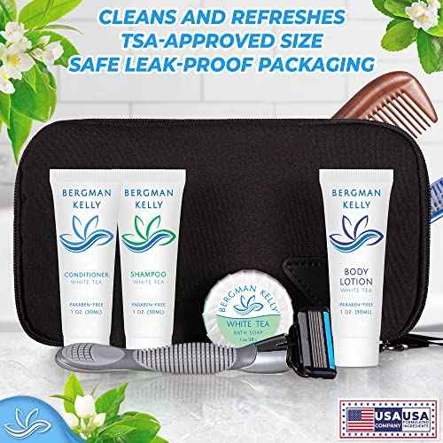 BERGMAN KELLY - Hotel Soap Bars - White Tea, 1 oz, 200 PK - Travel Size Luxury Bulk Amenities Bar Soap - Mini Individually Wrapped Rectangular Soap, Small Toiletries for Airbnb, Motel, Guest Bath