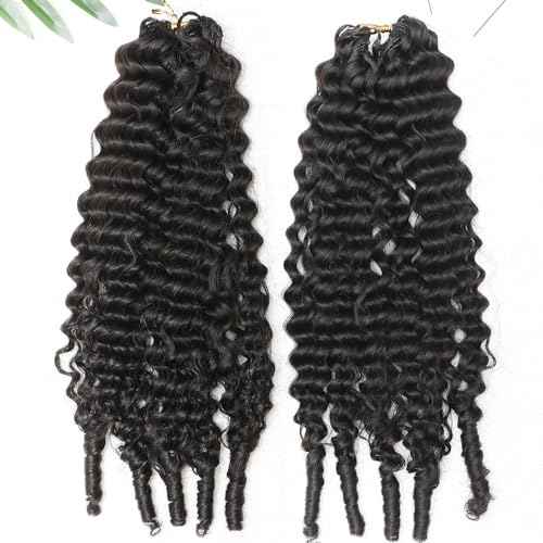 Feather Crochet Human Hair With Tight Curly Ends Invisible Knots Deep Curly Crochet Human Hair Extensions Knotless Pre-Separated 16inch 120g