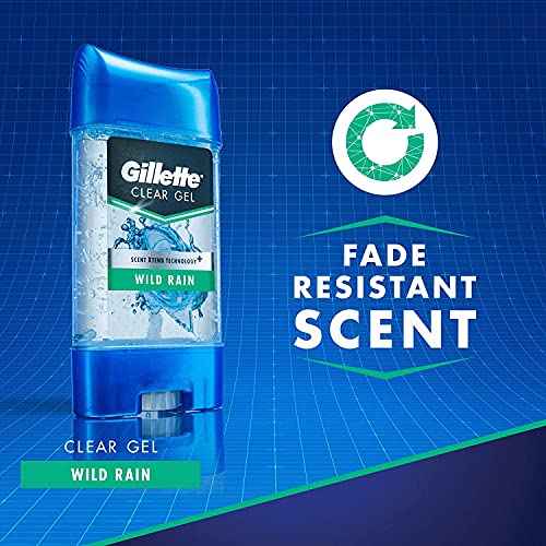 Gillette Clear Gel Antiperspirant & Deodorant, Wild Rain, (total of 6 Twin Pack) (4346073268),2 Count(Pack of 6)
