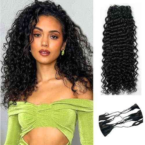Knotless Pre-Separated Water Wave Human Hair Feather Crochet Hair Extensions Lightweight Reusable Crochet Hair Extensions Natural Color 16inch 120g