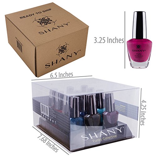 SHANY Nail Polish Set - Nail Lacquer Quick Dry, Full Size, Vibrant, Colorful, Trendy, Semi Glossy, Shimmery, Matte Nail Polish Set - 12 Colors - Funky Collection