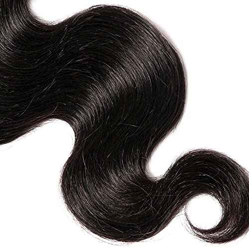 #1B Human Hair Bundles Body Wave Bundles 18 20 22 Inch Natural Color Body Wave Bundles 3 Bundles Human Hair Extensions Double Weft Unprocessed Brazilian Virgin Hair 50 Grams Per Bundle