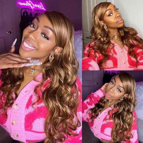 Highlight P4/27 Body Wave Bundles Human Hair 100% Unprocessed Raw Material Body Wave Human Hair Bundle For Quick Weave Double Weft Brown Honey Blonde Piano Color 16 18 20 Inch