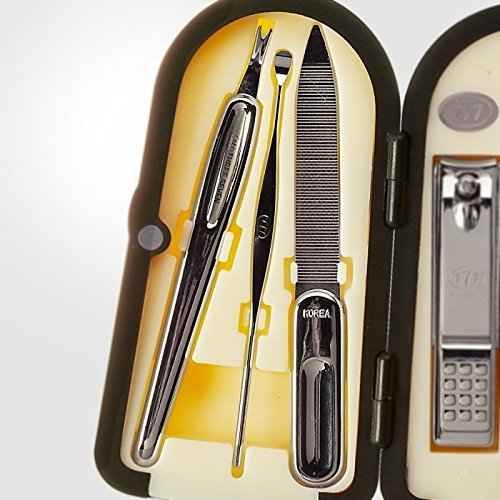 Korean Nail Clipper! World No. 1 Three Seven (777) Travel Manicure Grooming Kit Nail Clipper Set (6 PCs, 4000XG), MADE IN KOREA, SINCE 1975