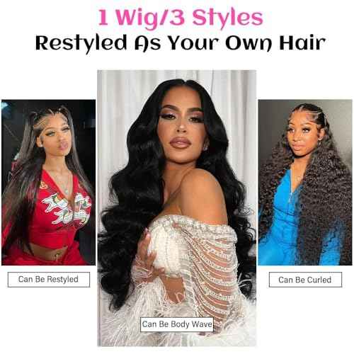 TAIKOU 13x6 Lace Front Wigs Human Hair 200 Density 13x6 HD Transparent Lace Front Wigs Human Hair Pre Plucked Straight Human Hair Wig With Baby Hair For Women 22Inch