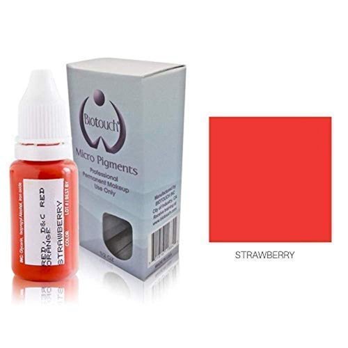 BIOTOUCH Micropigment STRAWBERRY Pigment Color Permanent Eyebrow Makeup Microblading Eyebrow Shading Micropigmentation Cosmetic Tattoo Ink Lip Eyeliner Ombre Feathering Hair Stroke LARGE Bottle 15ml