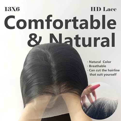 13x6 Lace Front Wig for Women, 30in Body Wave Synthetic Wig for Black Women with Elastic band, HD Lace Heat resistant Hair with Natural Density for Party Daliy, Trimmable, Natural Hairline Glueless