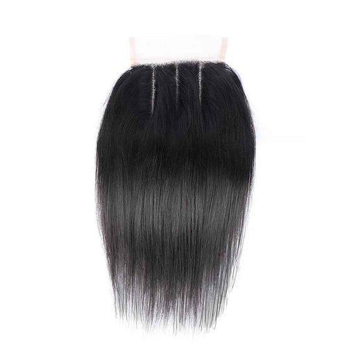 SINGLE BEST Brazilian Human Hair Bundles with Closure 10A Straight Bundles with Lace Closure 3 Bundles Human Hair with Lace Closure Free Part Natural Color (Straight, 8 8 8+8inch)
