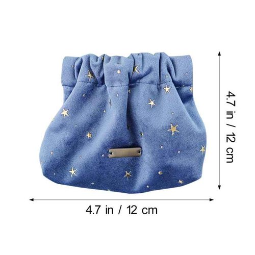 POPETPOP Cosmetic Bag for Women, Small Portable Blue Makeup Purse for Travel, Aesthetic Storage for Women, Girls