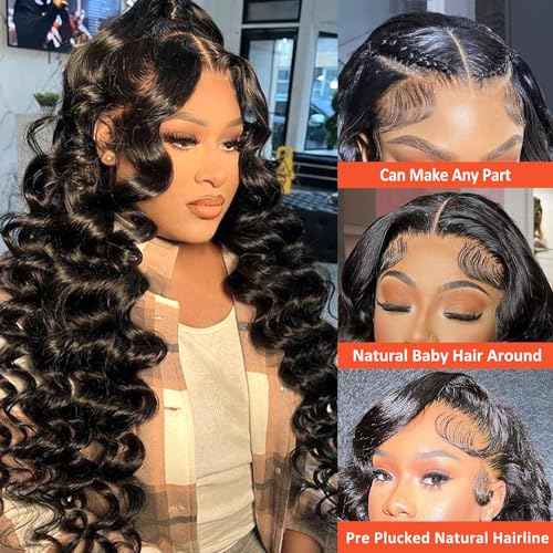 Deep Wave Lace Front Wigs Human Hair 13x4 HD Lace Frontal Wigs for Black Women 200 Density Glueless Wigs Pre Plucked with Baby Hair 26 Inch