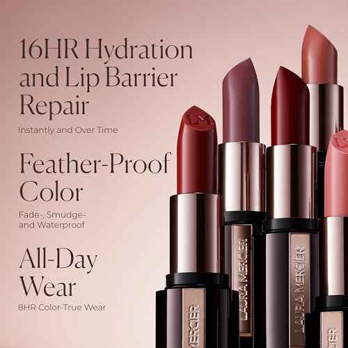 Laura Mercier Caviar Hydra Cr?me Lipstick, 16HR Hydration and Lip Barrier Repair, All Day Wear, Plumping, Smudge- & Fade-proof, Creamy Satin Finish, Infused with Hyaluronic Acid