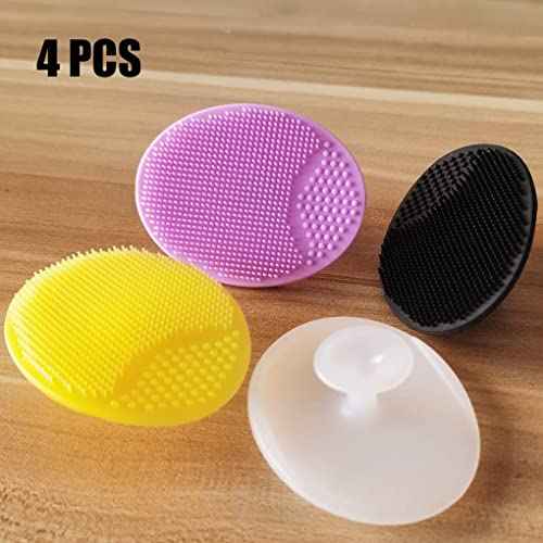 Silicone Facial Cleansing Brush, Soft Face Brush, Blackhead Acne Pore Pad - Face Exfoliator & Deep Cleaning 4 Pack