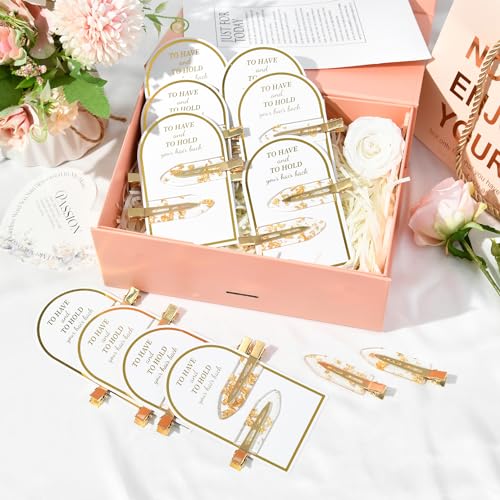 32PCS Bridesmaid Hair Clips No Bend Hair Clips Bridesmaid Gifts Hair Accessories Makeup Creaseless Glitter Hair Clips for Bride Women Girls(32Pcs/16Cards)