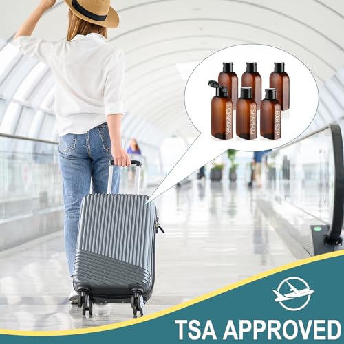 Cosywell Travel Bottles for Toiletries - 6 PCS Shampoo Bottles, TSA Approved Travel Size, Leak Proof Containers with Flip Cap