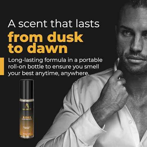 Concentrated Cologne For Men - Long-Lasting Mens Cologne - Pheromones-Infused Oil-Based Perfume For Him - Intense Formula - Travel Size, Rollerball Fragrance - 0.34 oz (10 mL)