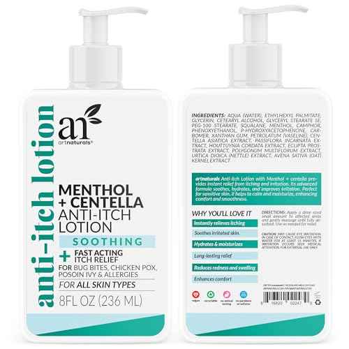 Artnaturals Anti-Itch Lotion ? Fast Itch Relief with Menthol & Centella ? Soothes Bug Bites, Poison Ivy, Chicken Pox & Allergies ? Hydrating, Non-Greasy for All Skin Types