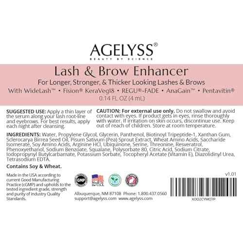 Agelyss Lash & Brow Enhancer - Longer, Stronger & Thicker Lash and Brows - 3 Bottles
