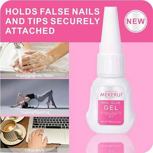 Super Strong Nail Glue for Press on Nails Resists Dripping and Clogging. It Dries Rapidly in 7 Seconds sans UV Light, Offers Long Lasting 30+ Days, is Waterproof, and Meets Professional Salon