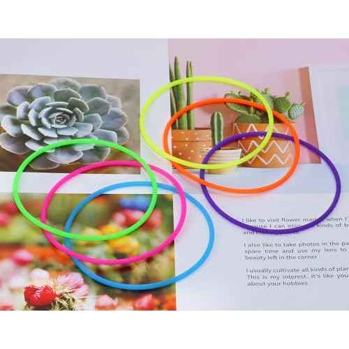 Penta Angel Silicone Jelly Hair Tie Bracelet 30Pcs Adult Size Retro Solid Neon 80s Style Costume Wrist Band Elastics for Men Women Party Favors (30)