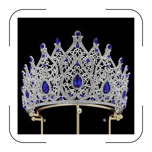 Crystal Queen Crown for Women Tall Wedding Crown for Bride Birthday Prom Princess Quince Tiara for Girls Pageant Crown Large Bridal Headpiece
