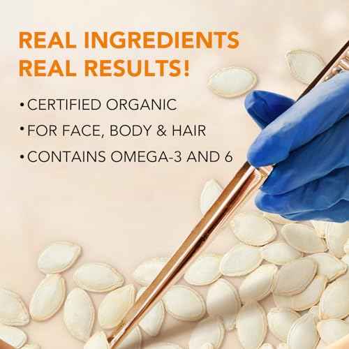 Pumpkin Seed Oil for Hair Growth, Moisturizing Dry Damaged Hair, Scalp, Face, Nails, Body, Skin Care Products,Pack with Rosemary Oil