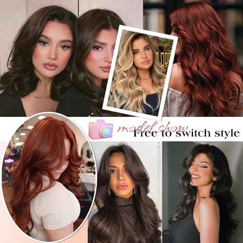 Royaomis Clip in Hair Extensions Real Human Hair, 16inch 120g 7pcs Human Hair Clip in Extensions for Women, Remy Red Hair Extensions Clip Ins, Soft & Natural Human Hair Extensions£¨16-#M30_33£©
