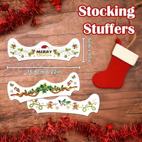 12 Pairs Christmas Face Makeup Patches, Xmas Tree Santa Claus Eyeliner Stickers Decals Snowman Small bell Temporary Tattoo for Women Girls Fake Tattoos, Christmas Stocking Stuffers Party Supplies