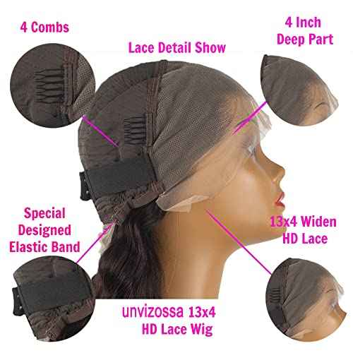 Straight Lace Front Wig Brazilian Human Hair 13x4 Lace Frontal Wig HD Transparent Pre Plucked With Baby Hair (26inch)