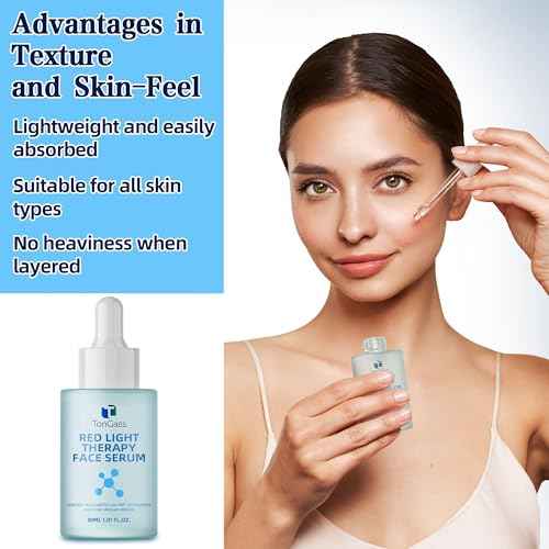 TonGass Red Light Therapy Serum For Face & Neck, Natural Formula Red Light Therapy Activation Serum Fit for Facial Wand - Hyaluronic Acid, Blue Tansy, Aloe Vera, Golden Chamomile