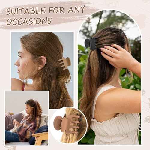 6 PCS Small Claw Clips for Women, Matte Medium Hair Claw Clips for Thin Fine Hair, Strong Hold Hair Clip, Durable Non-slip Short Hair Accessories
