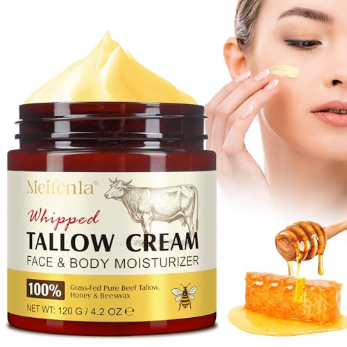 Beef Tallow for Skin, Tallow and Honey Cream Natural Tallow Face Moisturizer,Hydrating Beef Tallow Balm Deeply Moisturizing for Face & Body Skin Care