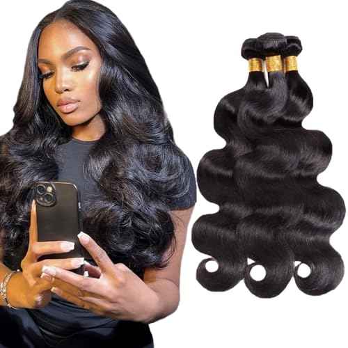 Human Hair Bundle 12 14 16 Inch Body Wave Bundles Unprocessed Brazilian Virgin Hair Extensions 3 Bundles Natural Black Color