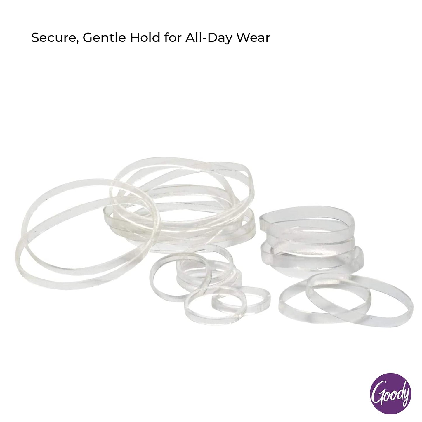 GOODY Ouchless Elastic Hair Ties - 50 Count Neutral Colors & 250 Count Clear Polybands