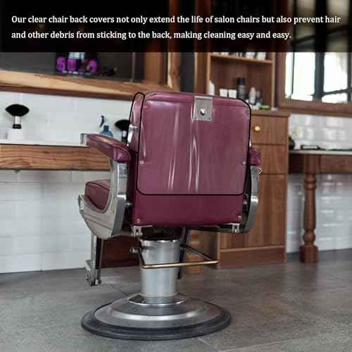 Salon Chair Cover Protectors,Clear Square Hairdressing Chair Back Covers for Fits Most Standard Chairs,Reinforced Precision Sewn Clear Covers to Prevent Damage to Spa/Salon Chairs (3)