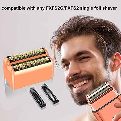 Rose Gold Replacement blades Foil and Cutters Compatible with BaBylissPRO Barberology FXFS2 Shaver foil Replacement Heads(2 pack £©