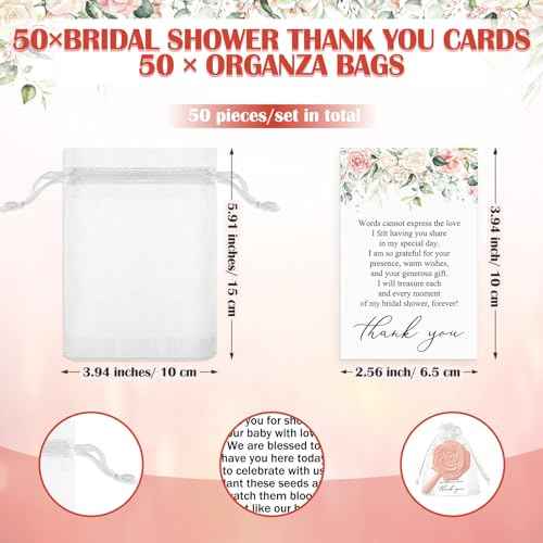 Wenqik 50 Sets Bridal Shower Favors Rose Compact Mirrors Bulk Wedding Favors for Guests Rose Compact Handheld Mirrors with Thank You Cards and Organza Bags Wedding Party Guests Souvenir Gifts (Pink)