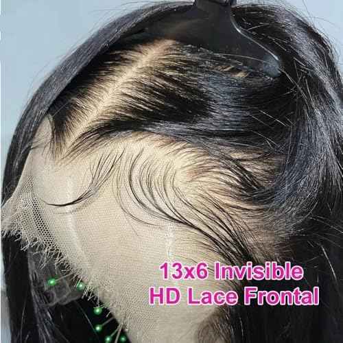 13x6 Skinlike Real HD Lace Frontal 0.1mm Invisible Lace 100% Virgin Human Hair Body Wave Lace Frontal Pre Plucked Natural Hairline (12 Inch)