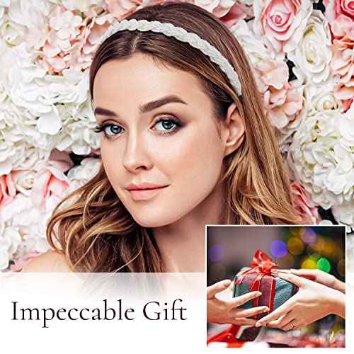 LYroo 8 Pack Headbands Metal Head Band Beaded Hair Bands Elegant Hairband No Slip Fashion Hair Accessories for Women Girls