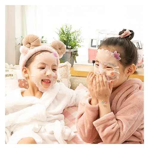 Puttisu Real Fruit Facial Mask Sheet for Kids, Children - Made with 100% Cotton, Moisturize, Sooths and Hydrates Skin (Strawberry- Pack of 21)