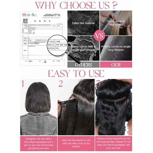 Lacer Body Wave Clip in Hair Extensions Real Human Hair, Seamless 22 Inch 7 Pcs 115g Wavy Human Hair Clip in Extensions for Women Natural Black