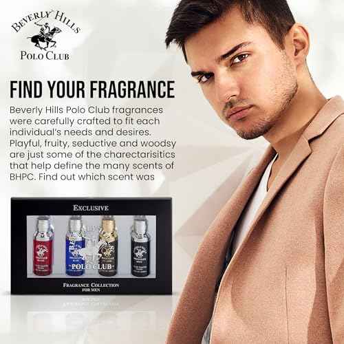 Beverly Hills Polo Club Exclusive Fragrance Collection For Men With 4 Different Fragrances, Blaze, Blue, Classic, and Sexy, 1fl oz Each (Pakaging May Vary)