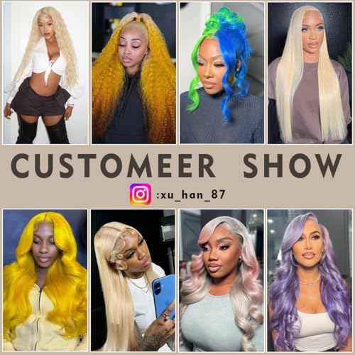 30 Inch 613 13x6 Lace Front Wig Human Hair 200 Density Blonde Wig Human Hair Body Wave Lace Front Wigs Human Hair Pre Plucked 613 HD Lace Frontal Wig 13x6 Blonde Wigs For Women Natural Hairline