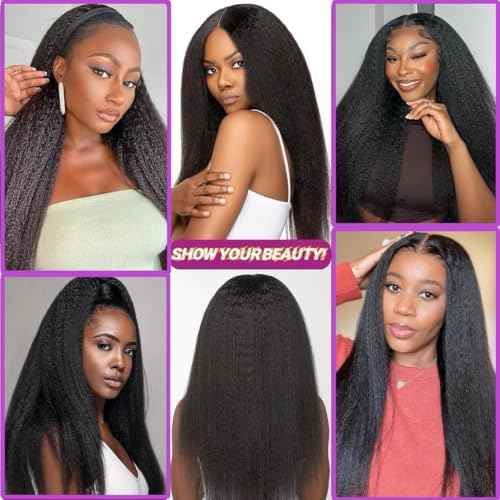 Knotless Pre-Separated Crochet Hair Extensions Kinky Straight 100% Human Hair Feather Crochet Braid Hair Extensions Natural Color 16Inch 120g
